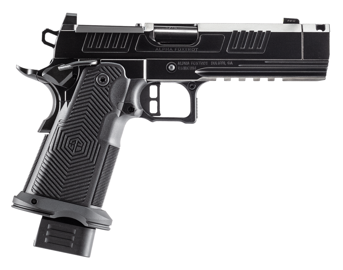Alpha Foxtrot AF1911 Romulus 9mm Luger 4.25" 20+1 Semi-Auto Pistol - Black DLC Comp