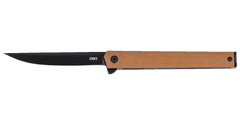 Columbia River CRKT 7097DKC CEO Flipper 3.35" Folding Plain Black EDP AUS-8A Desert Tan GRN Knife