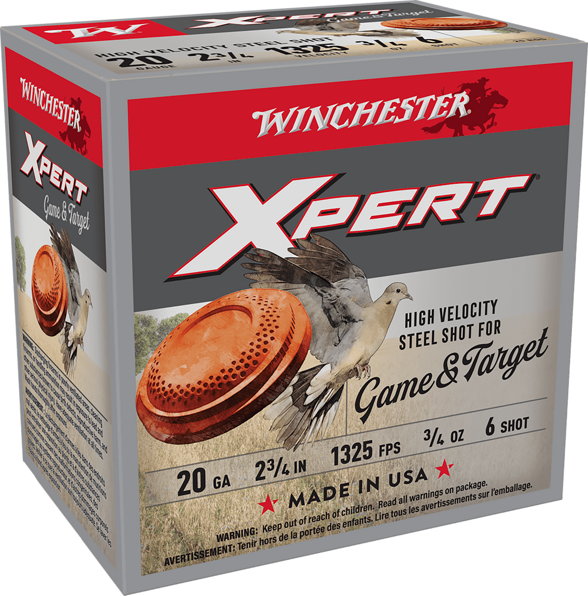 Winchester Ammo Super X Xpert 20 Gauge 2.75" 3/4 oz #6 Steel Shot 1325 fps 25 Rd - Box or Case
