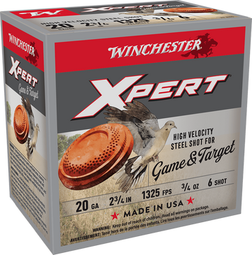 Winchester Ammo Super X Xpert 20 Gauge 2.75" 3/4 oz #6 Steel Shot 1325 fps 25 Rd - Box or Case