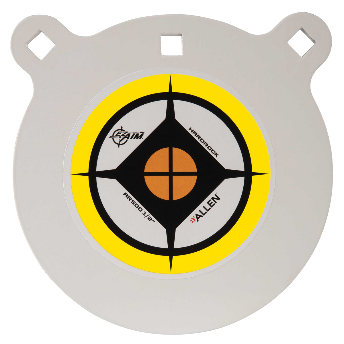 EZ-Aim Hardrock 8" AR500 Steel Gong Target 0.5" Thick Hanging Black/White/Yellow