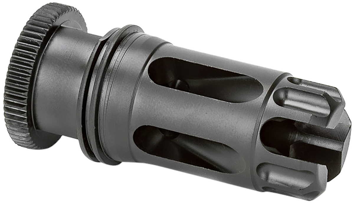 Griffin Armament Dual-Lok Flash Comp 22 Cal / 5.56 NATO 1/2"x28 17-4 Stainless Steel - Black QPQ Nitride