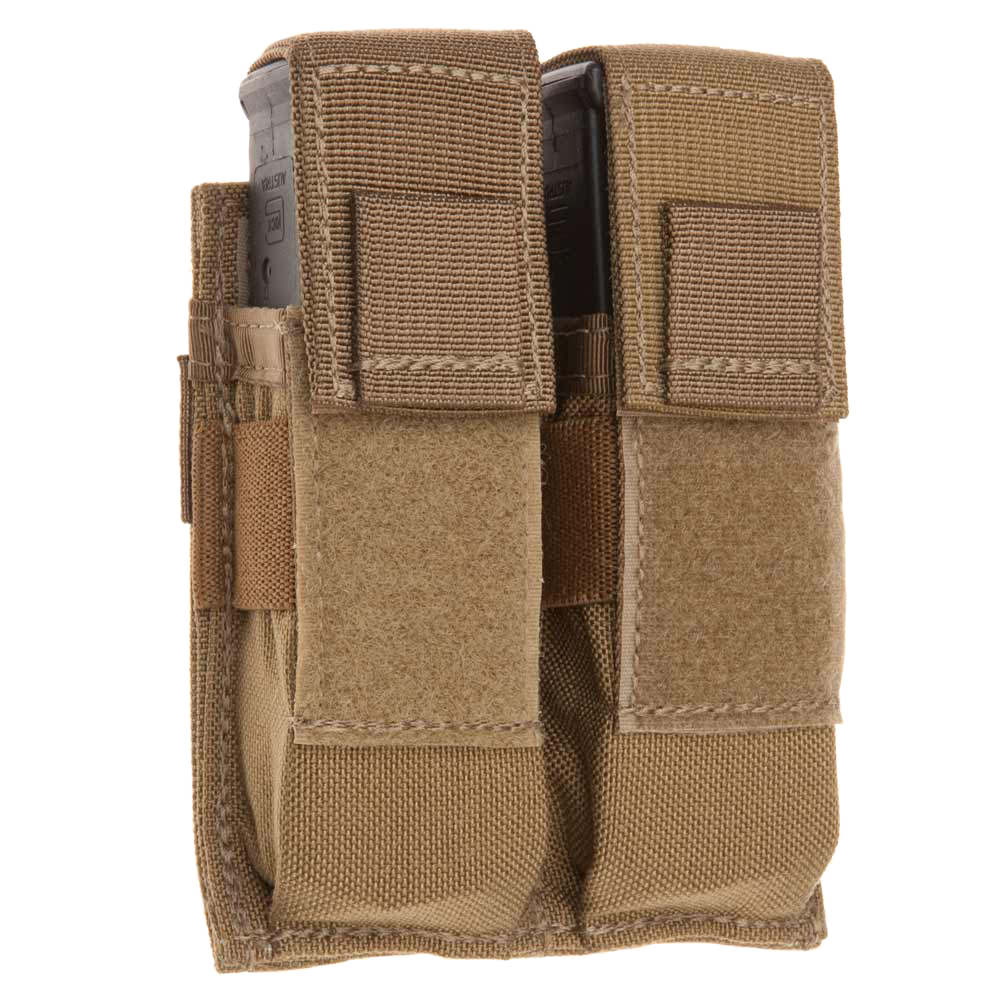 Tacshield Universal Double Pistol Mag Pouch Coyote MOLLE 1000D Nylon