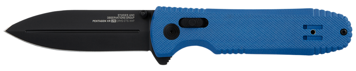 S.O.G Pentagon XR LTE 3.60" Spear Point TiNi CTS XHP Blue G10 Folding Knife