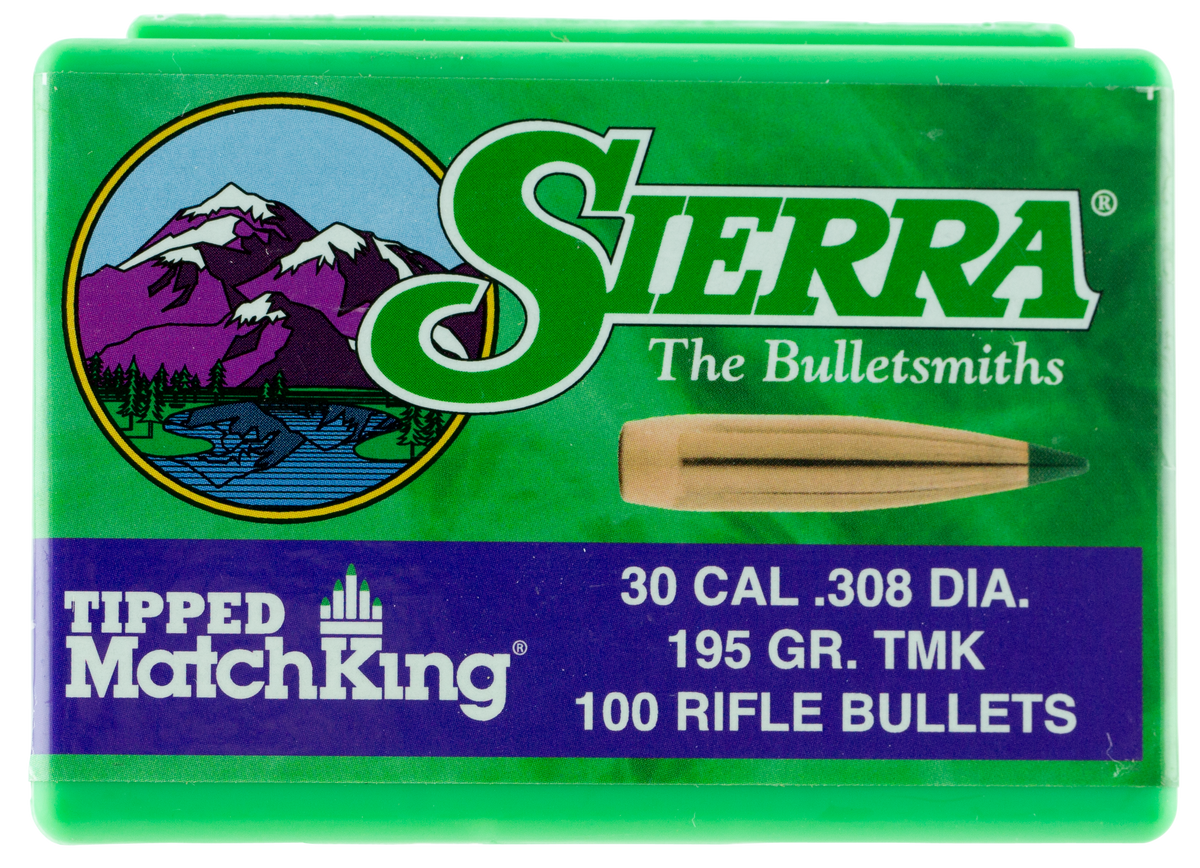 Sierra Tipped MatchKing 30 Cal .308 195gr Polymer Tipped Reloading Bullets - 100/Box