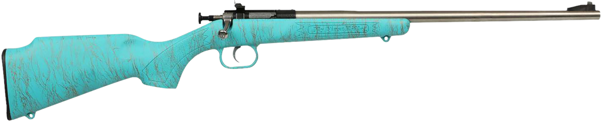 Crickett KSA2446 Gen2 Youth 22 LR 16.13" 1-Rd Bolt Action Rifle - Blue/Gold Webbing Fixed Synthetic Stock