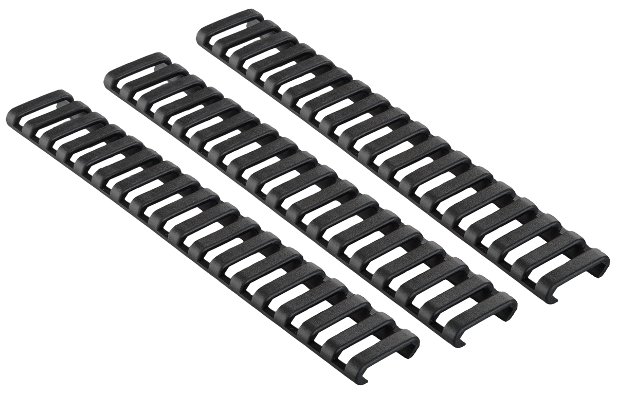 Ergo 4373BK Low-Pro Ladder Rail Covers 18-Slot Black Rubber 3 Pack