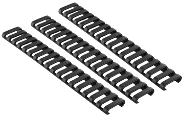 Ergo 4373BK Low-Pro Ladder Rail Covers 18-Slot Black Rubber 3 Pack