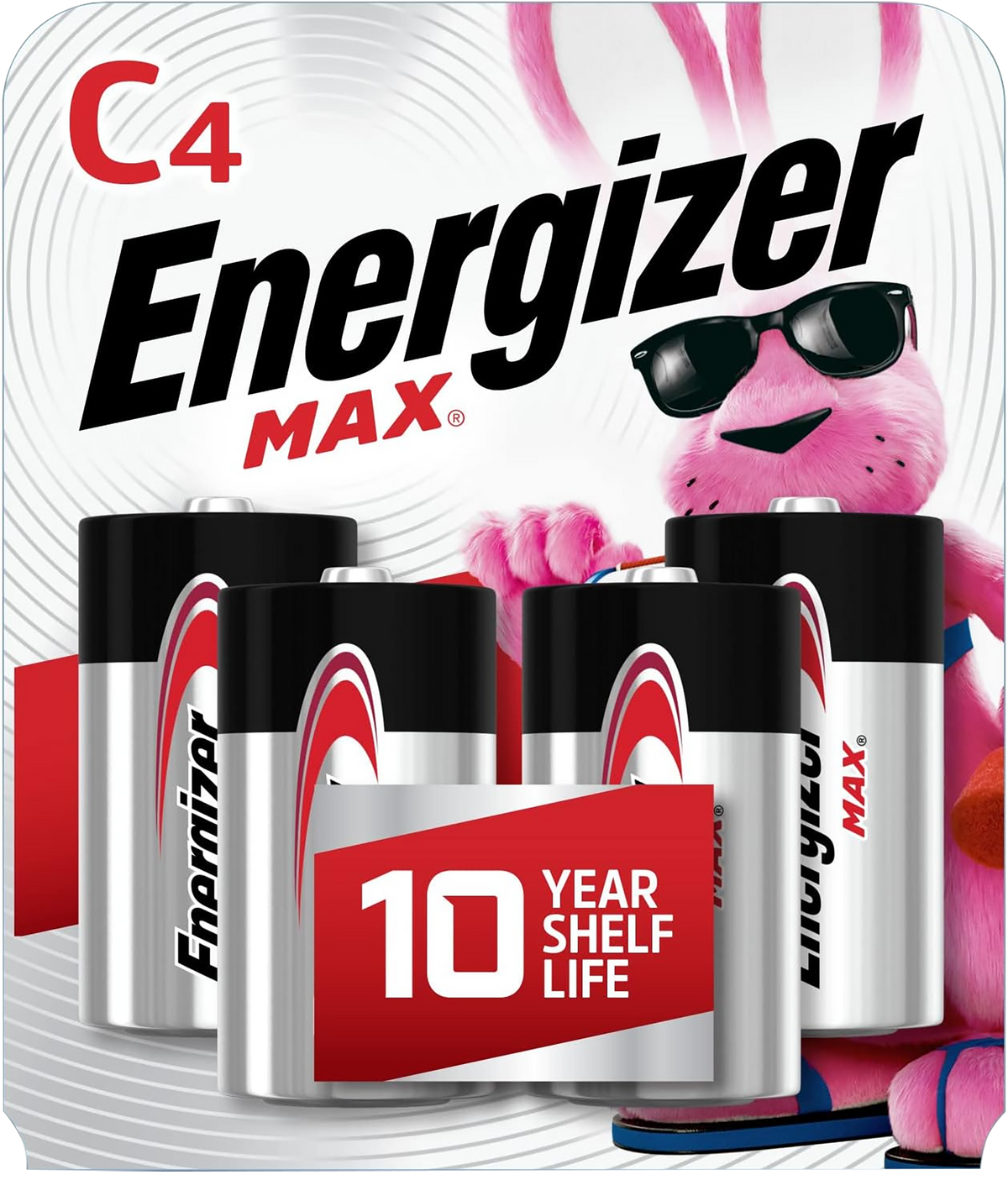 Energizer E93BP4 MAX C 1.5V Alkaline Batteries (4-Pack) - Black / Silver