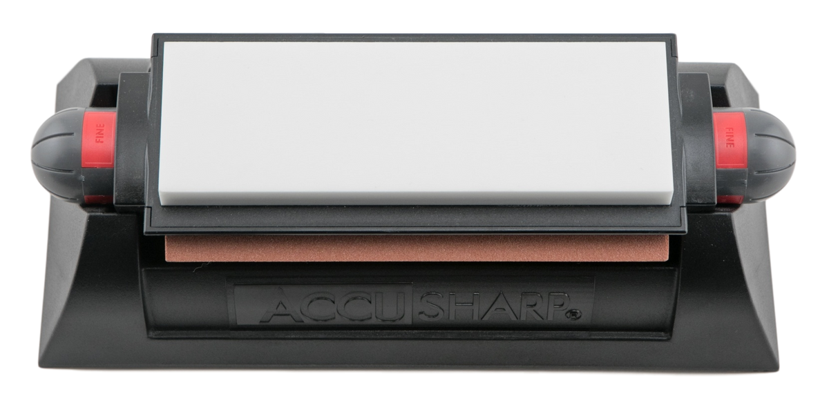 Accusharp 025C Tri-Stone Deluxe Sharpening System Coarse/Medium/Fine Diamond, Alumina, Ceramic Rubber Handle