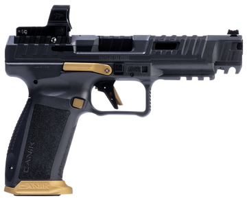 Canik SFx Rival 9mm Luger 5" 18+1 Semi-Auto Pistol w/MO2 Optic - Gray/Gold