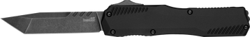 Kershaw Livewire 9000T 3.30" OTF Automatic Tanto Plain Black DLC CPM MagnaCut - Black Anodized Aluminum Knife