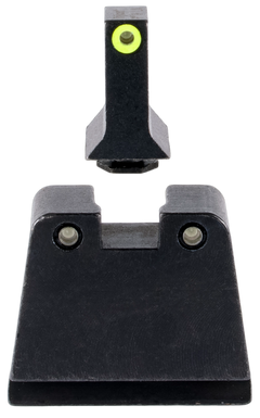 Trijicon GL243 Suppressor/Optic Height Night Sight Set Green Tritium Yellow Outline Front / Green Tritium Black Outline Rear - Glock 42/43/43X/43E/48 Slim Frame