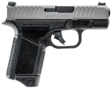 GForce Arms Rapture 9mm Luger 3.25" 12+1 Semi-Auto Pistol - Black Cerakote, Nickel Slide
