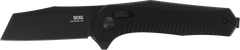 S.O.G Diverge XR 3" Folding Sheepsfoot Plain Black PVD D2 Steel Blade Black Scaled Aluminum Handle