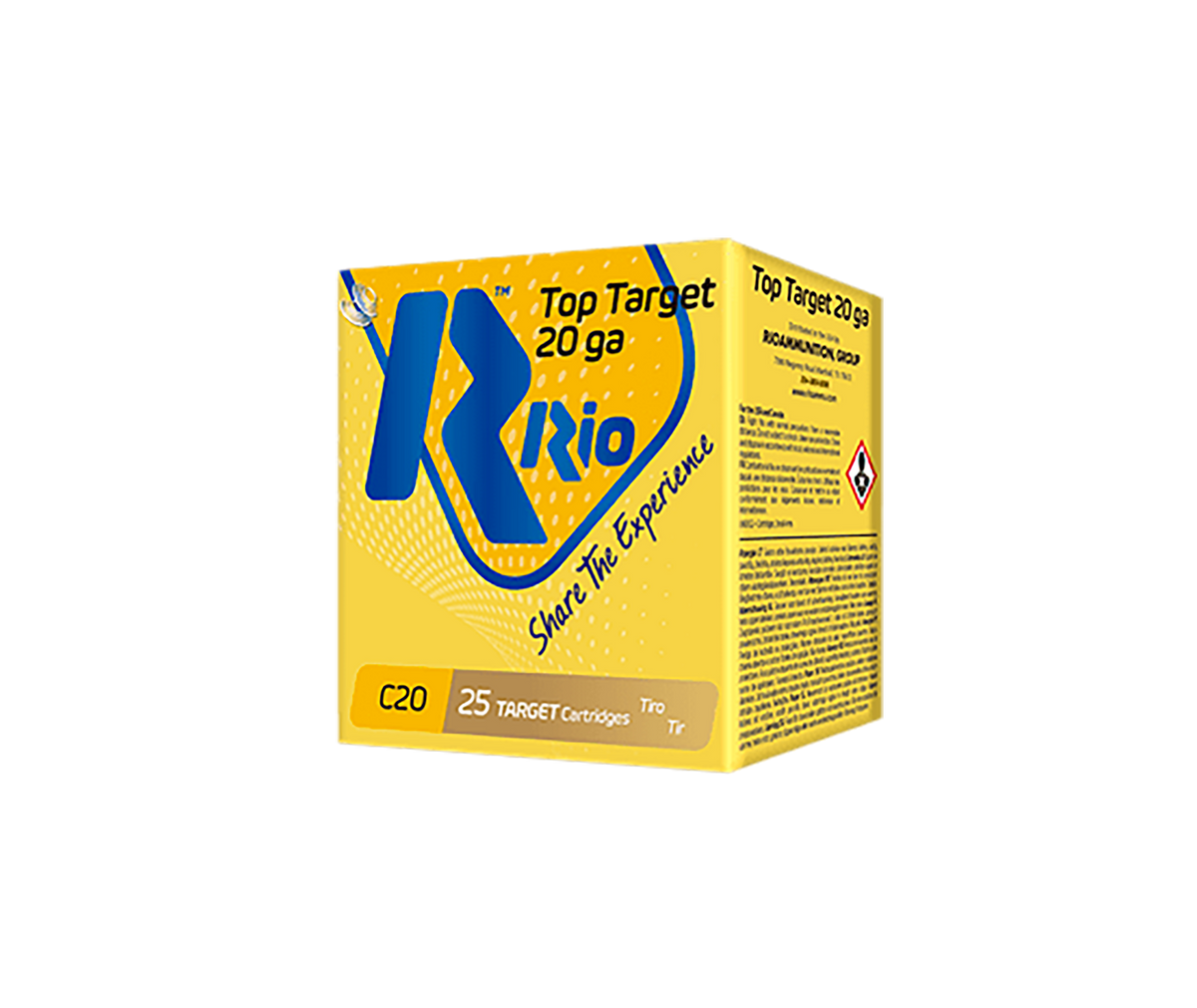 Rio Ammunition Top Target 20 Gauge 2.75" 7/8 oz #8 Shot 25 Rd - Box or Case