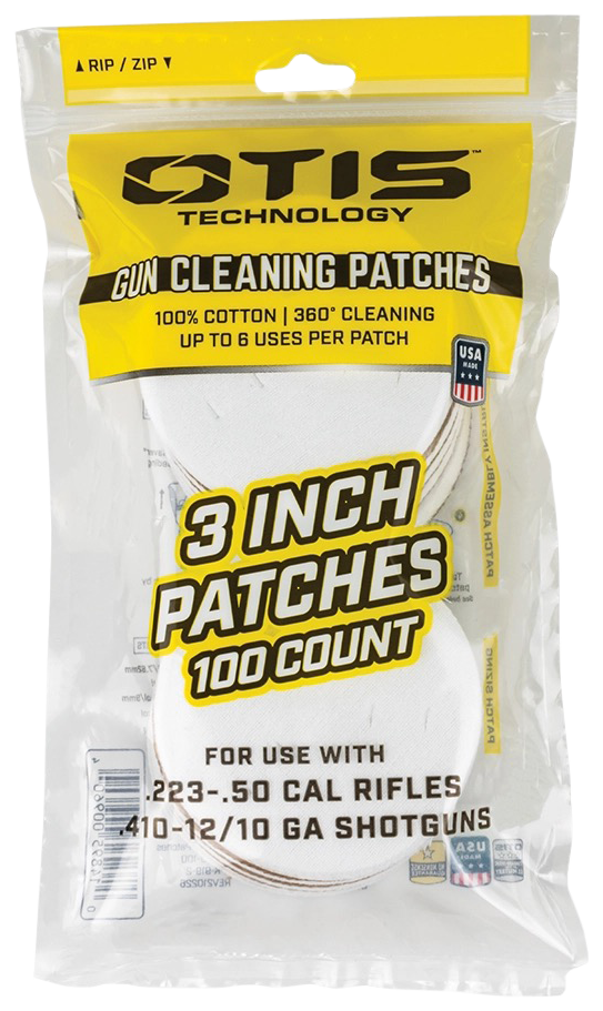 Otis All Caliber 3" Cotton Cleaning Patches 100 Per Pack