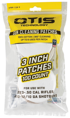 Otis All Caliber 3" Cotton Cleaning Patches 100 Per Pack