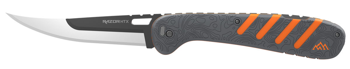 Outdoor Edge Razor HTX 5" Folding Plain 420J2 SS Blade Gray/Orange Handle