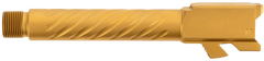 Ballistic Adv Premium Series 9mm Luger 4.5" Spiral Fluted Threaded Barrel - Gold PVD Stainless - Fits Glock 19 Gen 3-5