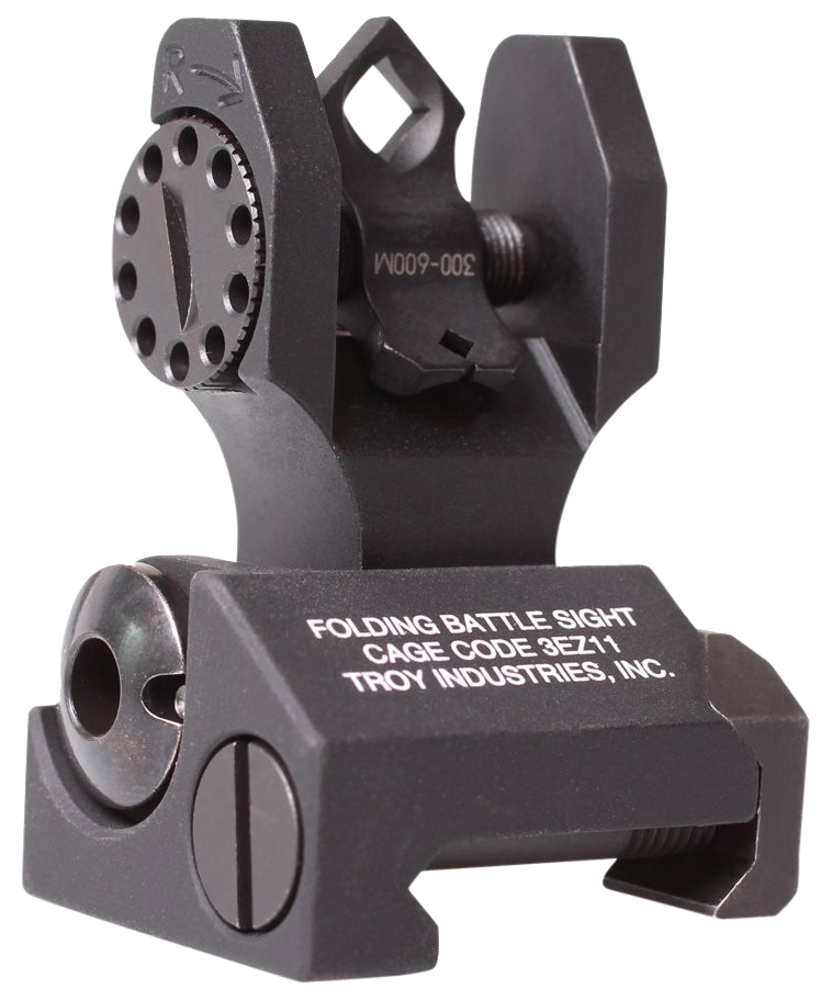 Troy Industries Rear Folding BattleSight Dioptic AR-15 - Black Hardcoat Anodized