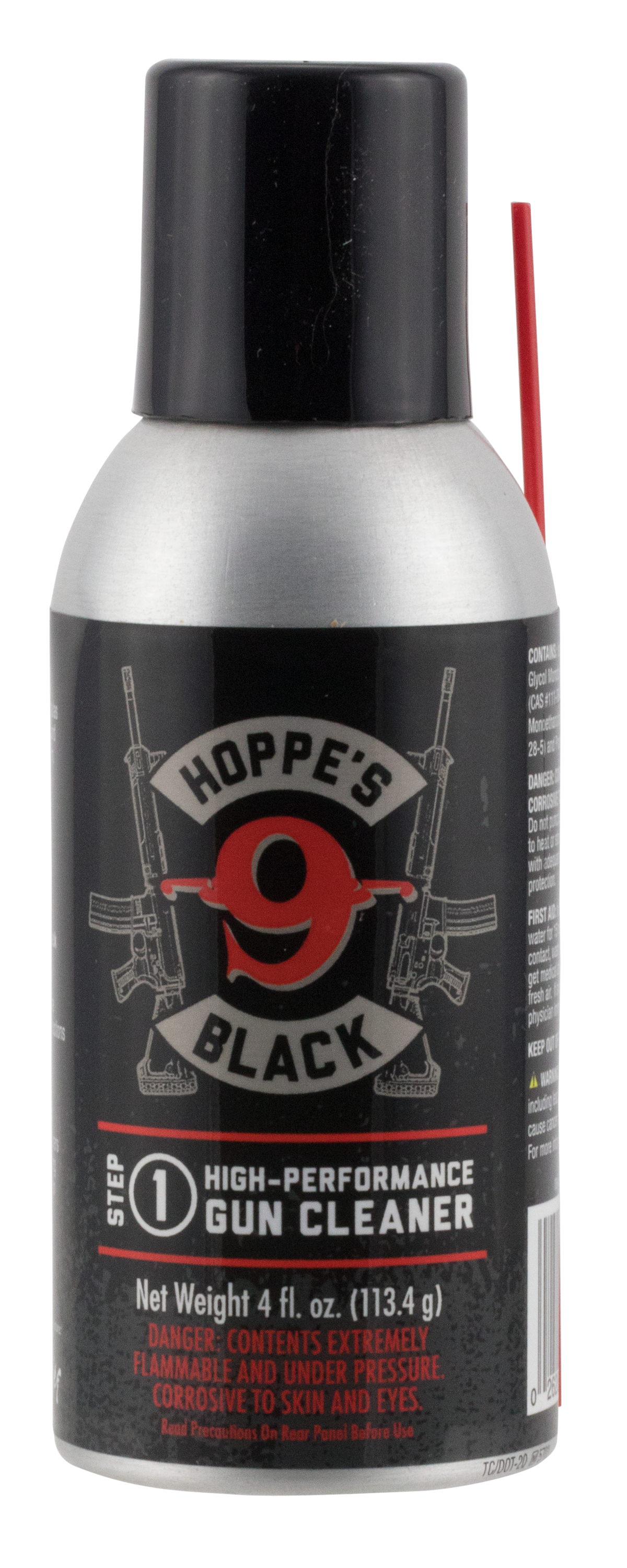Hoppes HBC4A Black Gun Cleaner 4 oz Aerosol Can - with Extension Tube