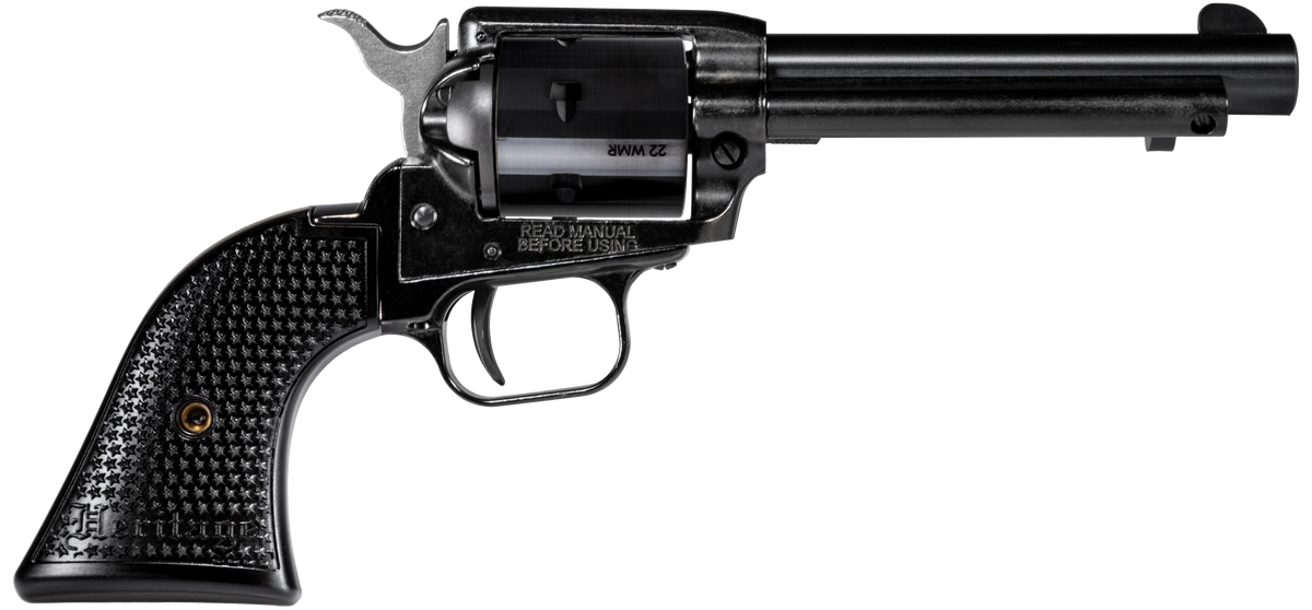 Heritage Mfg Rough Rider 22 LR/22 WMR 4.75" 6-Shot SAO Revolver - Black Cerakote