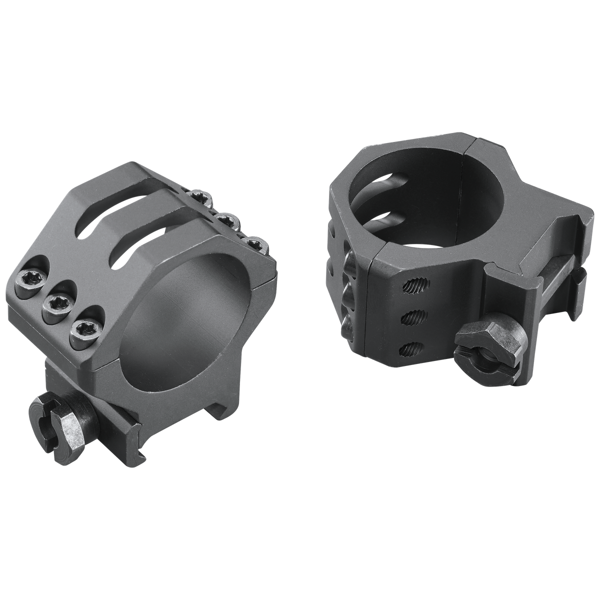 Weaver Mounts Six-Hole Picatinny Scope Rings 30mm Medium Matte Black Aluminum