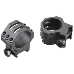 Weaver Mounts Six-Hole Picatinny Scope Rings 30mm Medium Matte Black Aluminum