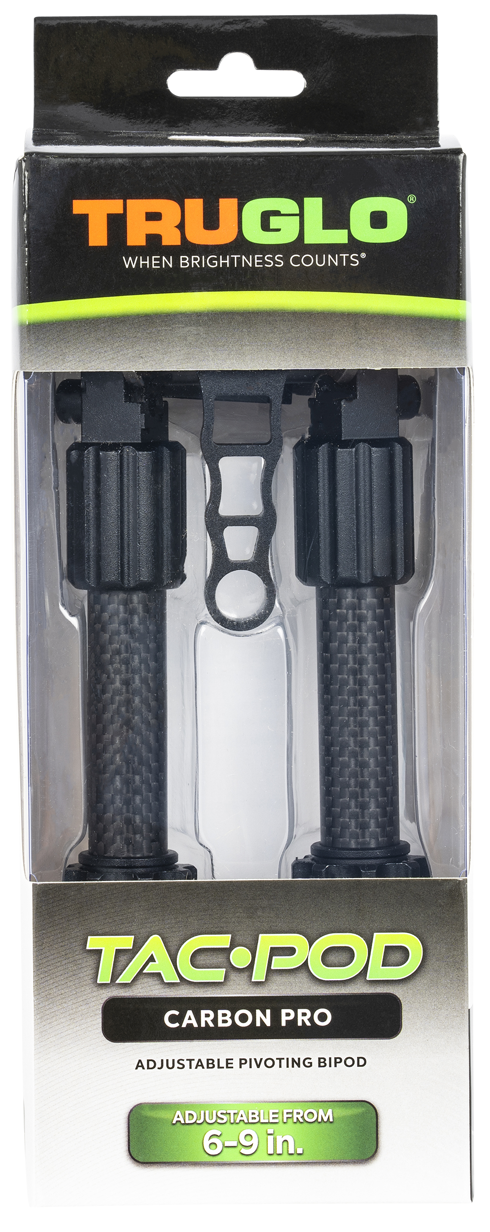 TruGlo TAC-POD Carbon PRO Bipod 6-9" Picatinny Carbon Fiber/Aluminum Black