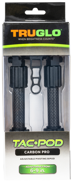 TruGlo TAC-POD Carbon PRO Bipod 6-9" Picatinny Carbon Fiber/Aluminum Black