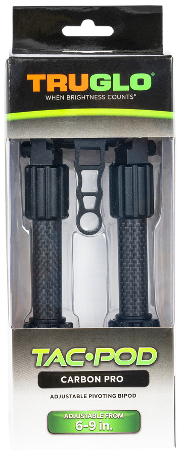 TruGlo TAC-POD Carbon PRO Bipod 6-9" Picatinny Carbon Fiber/Aluminum Black