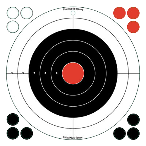 Birchwood Casey Stick-A-Bull 12" Bullseye Self-Adhesive Paper Target 5 Pack