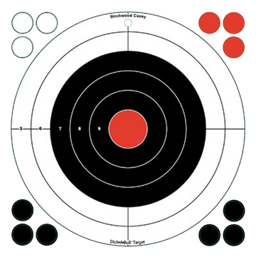 Birchwood Casey Stick-A-Bull 12" Bullseye Self-Adhesive Paper Target 5 Pack
