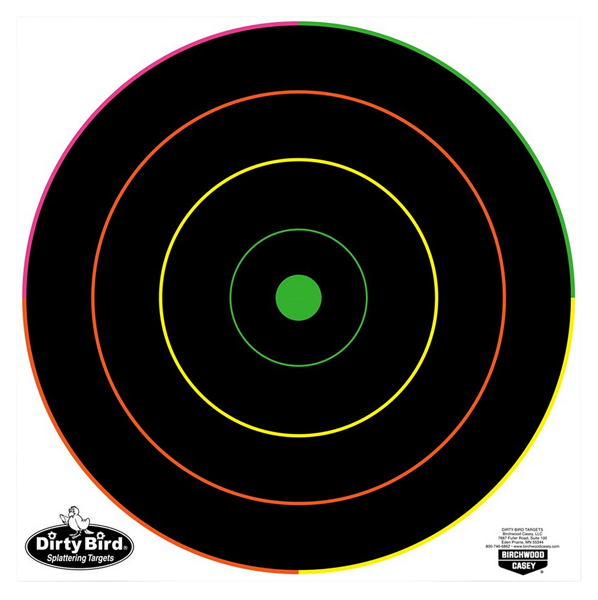 Birchwood Casey Dirty Bird 12" 100 Pkg Multi-Color Bullseye Paper Target