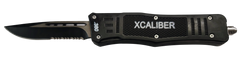 Xcaliber Knife Company 380 ACP Medium 3.25" OTF Part Serrated Black 440C SS - 4.64" Steel Handle