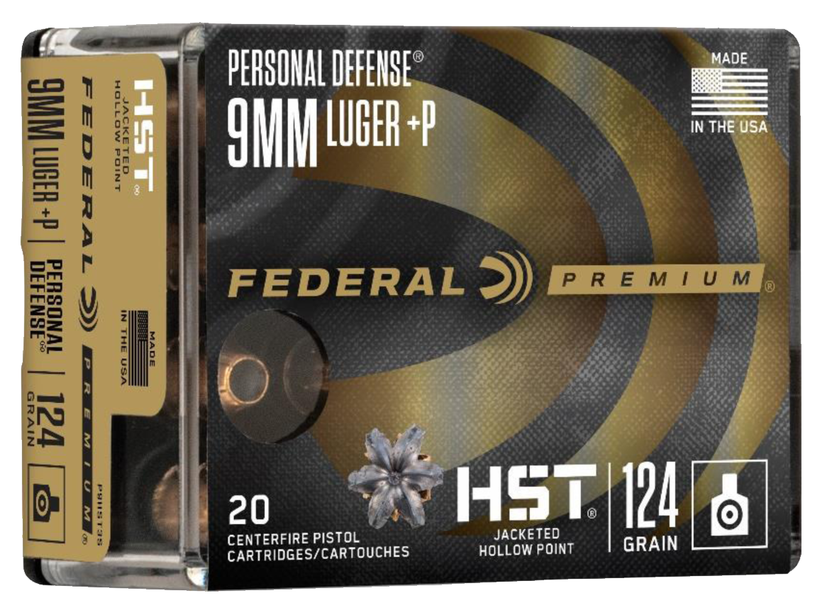 Federal P9HST3S Premium Personal Defense 9mm Luger +P 124gr HST Jacketed Hollow Point - Box or Case