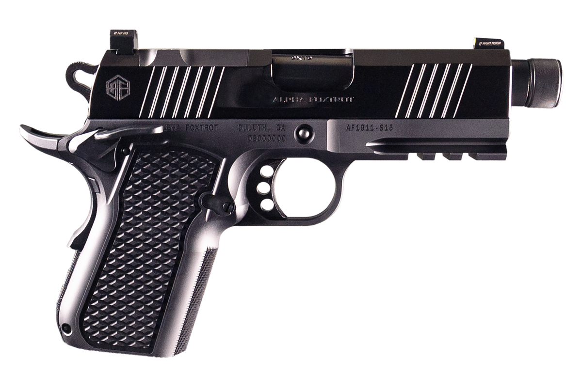 Alpha Foxtrot AF1911-S15 9mm Luger 3.5" 15+1 Semi-Auto Pistol - Polished DLC, Threaded Barrel