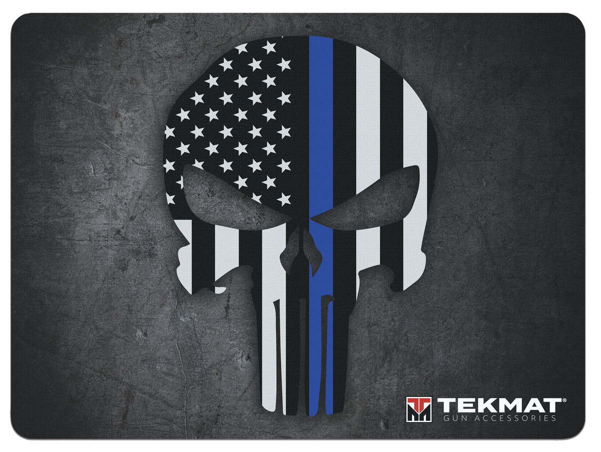 TekMat Ultra 20 Handgun Cleaning Mat 15"x20" Blue Line Punisher Skull