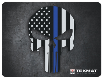 TekMat Ultra 20 Handgun Cleaning Mat 15"x20" Blue Line Punisher Skull