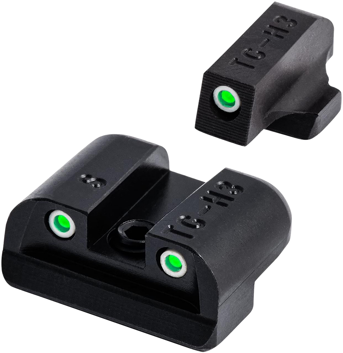 TruGlo TG231S2 Tritium 3-Dot Night Sights for Sig Sauer P-Series #6 Front/#8 Rear - Black Nitride