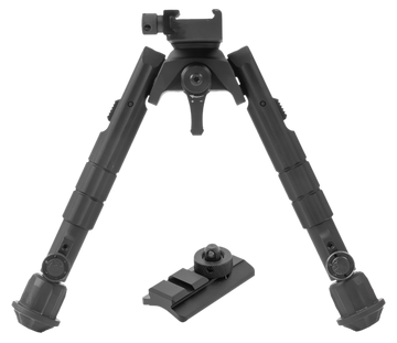 Leapers UTG Recon 360 TL Bipod 7-9" Picatinny/Swivel Stud Aluminum - Black Anodized