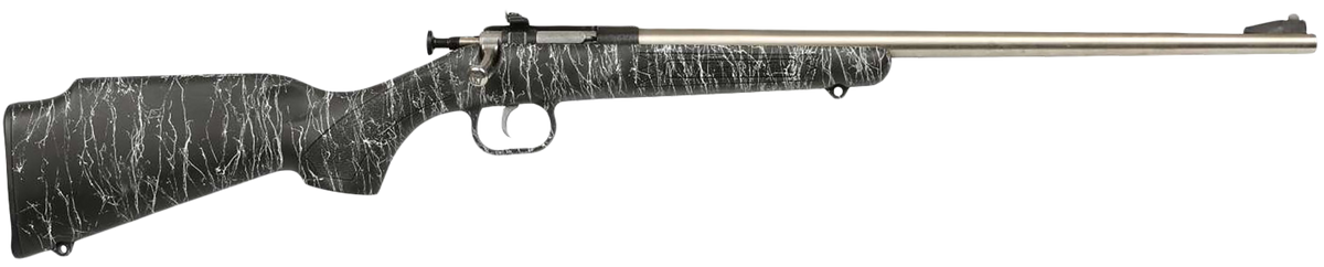 Crickett KSA2444 Gen2 Youth 22 LR 16.13" 1-Rd Bolt Action Rifle - Stainless, Black with White Webbing Stock