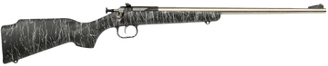 Crickett KSA2444 Gen2 Youth 22 LR 16.13" 1-Rd Bolt Action Rifle - Stainless, Black with White Webbing Stock