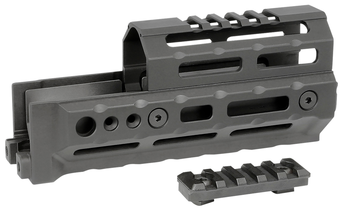 Midwest Industries Alpha AK 6" M-LOK Drop-In Handguard - 5-Slot Picatinny - Black Hardcoat Anodized