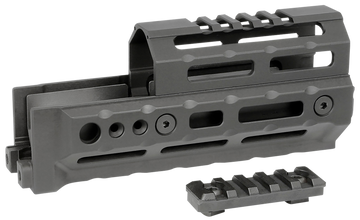Midwest Industries Alpha AK 6" M-LOK Drop-In Handguard - 5-Slot Picatinny - Black Hardcoat Anodized