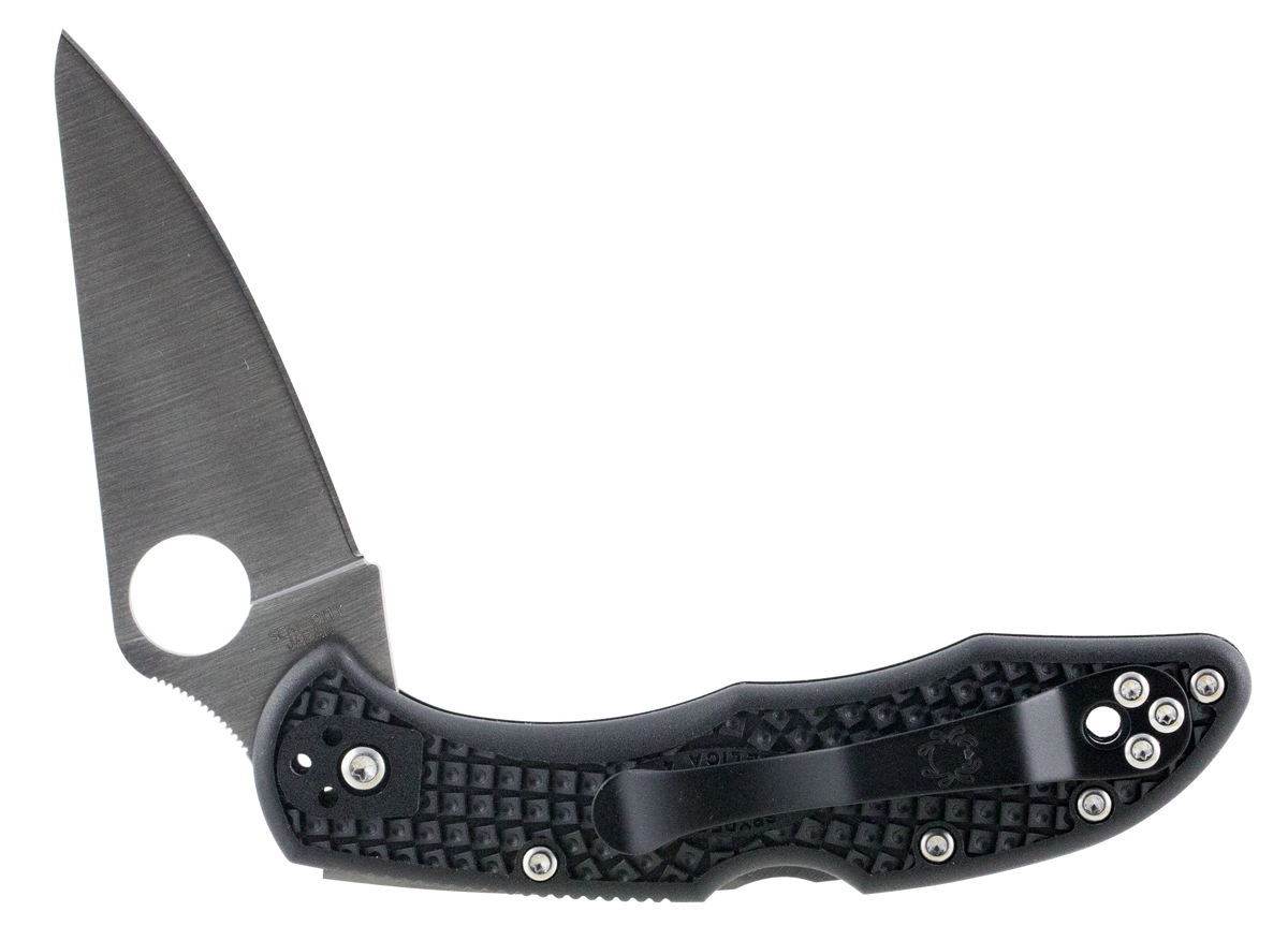 Spyderco C11FPBK Delica 4 Lightweight 2.88" VG-10 Flat Ground Plain Edge Black FRN Folding Knife