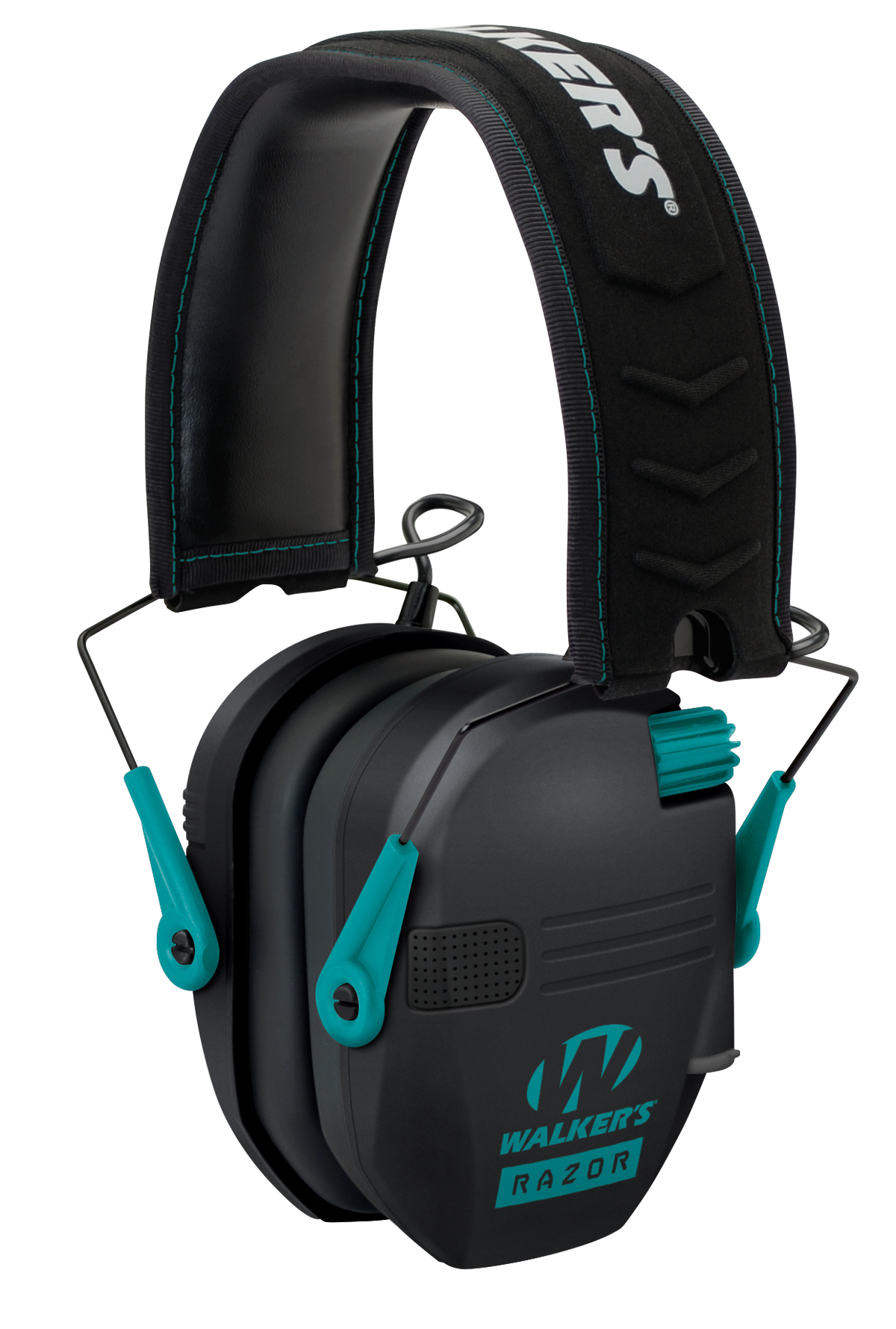 Walkers Game Ear Razor Slim Electronic Muff 23 dB Over the Head Black / Teal Polymer