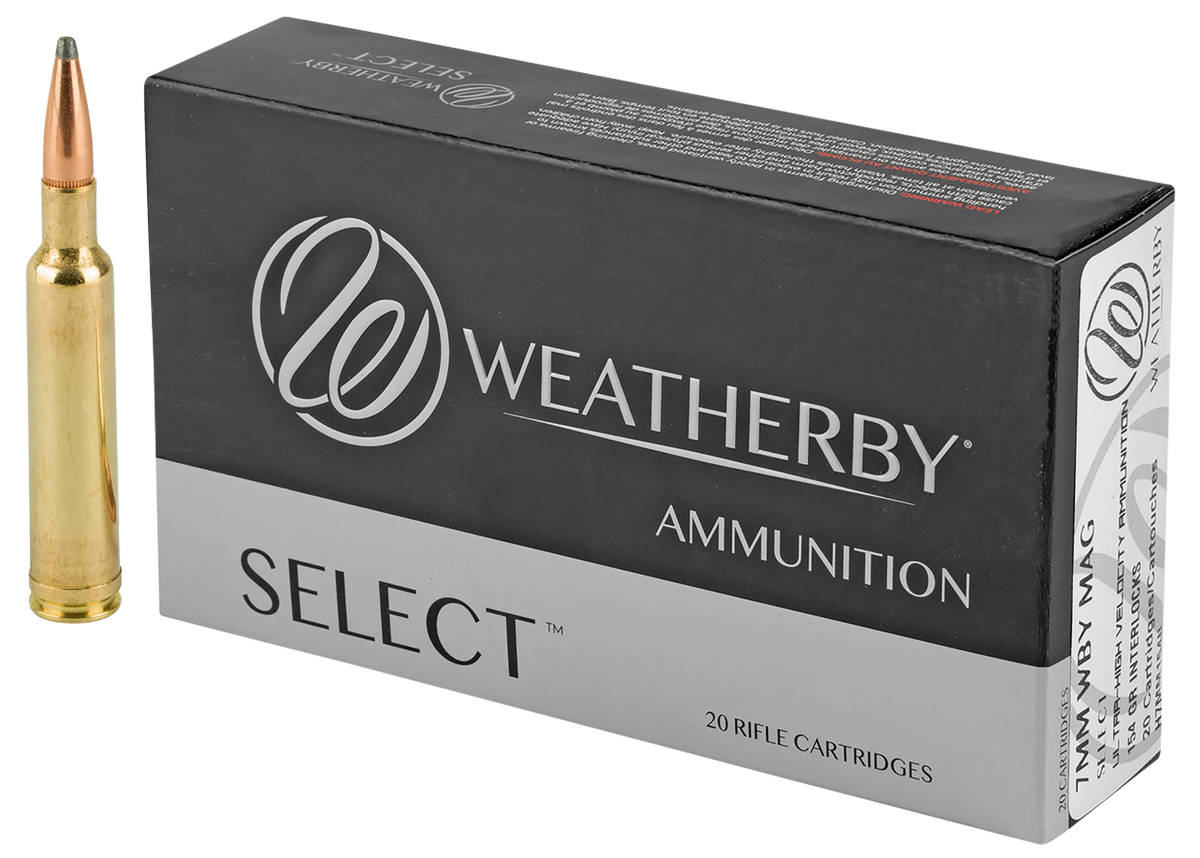 Weatherby Select 7mm Wthby Mag 154gr Hornady Interlock 20rd - Box or Case