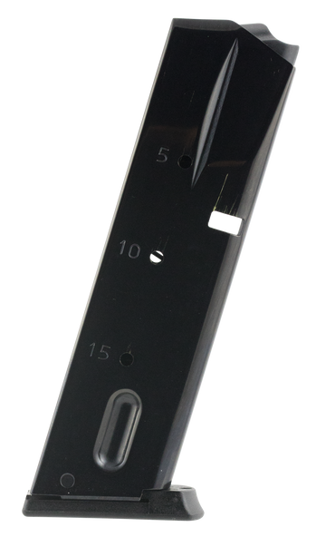 Mec-Gar MGSW5915B S&W 9mm Luger 659/5900/910/915 15rd Blued Detachable Magazine